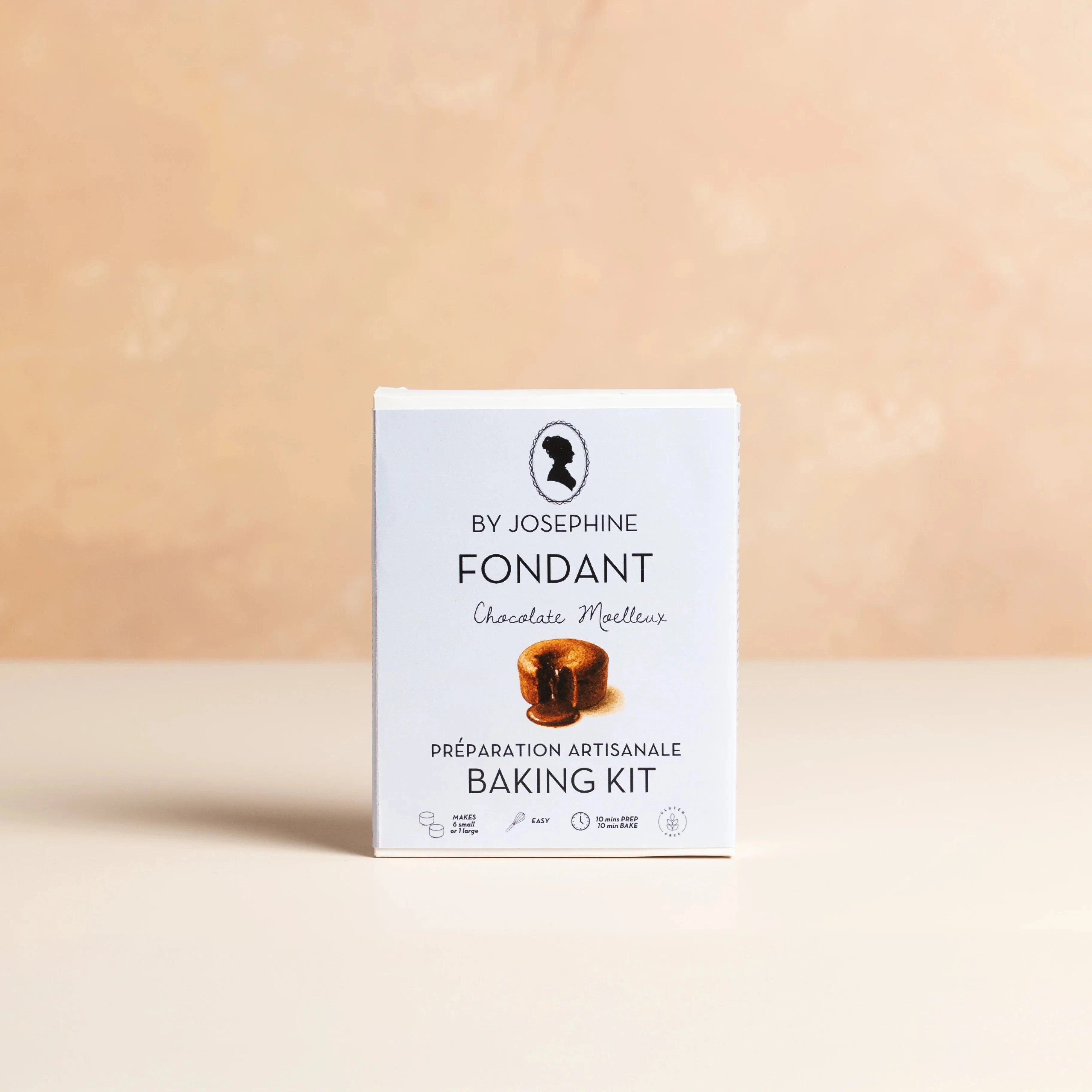 Fondant baking kit packaging on a beige background